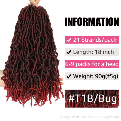 Pre Looped Faux Locs Crochet Braids Faux Locs Crochet Braid Goddess 100% Premium Fiber Synthetic Hair African Roots Locs Hair